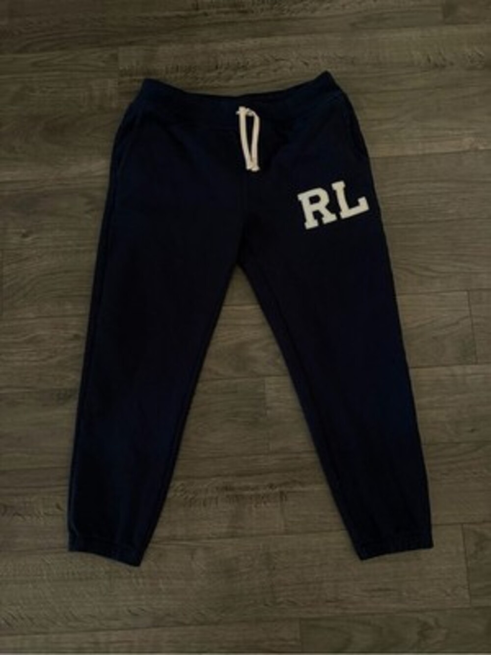 Ralph Lauren Navy Sweatpants with Gold Logo Tag